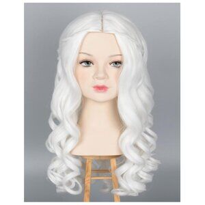 Kids White Long Curly Wig Queen Princess Halloween Costume Wig - Costume Hair